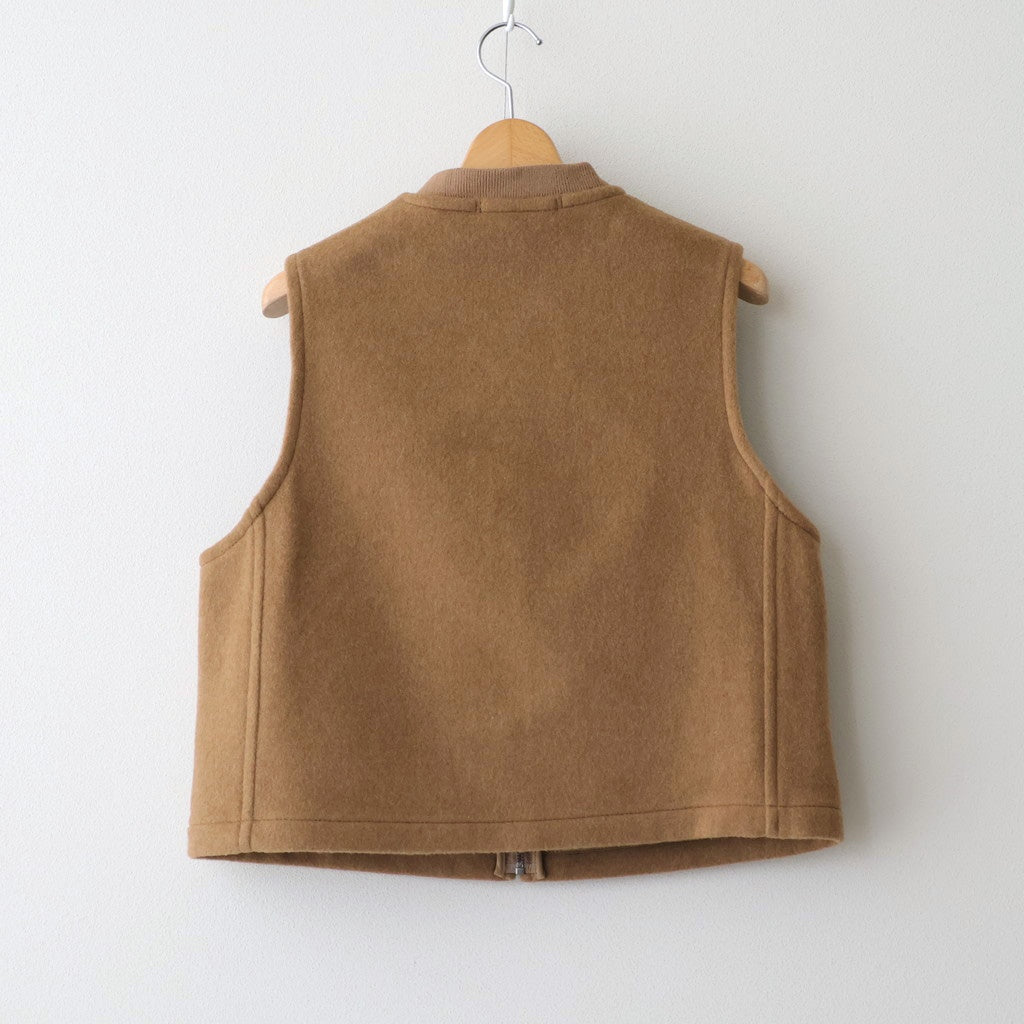 【 LONDON TRADITION × UNFIL 】wool blend double face zip-up vest #camel [WVFL-UW133]
