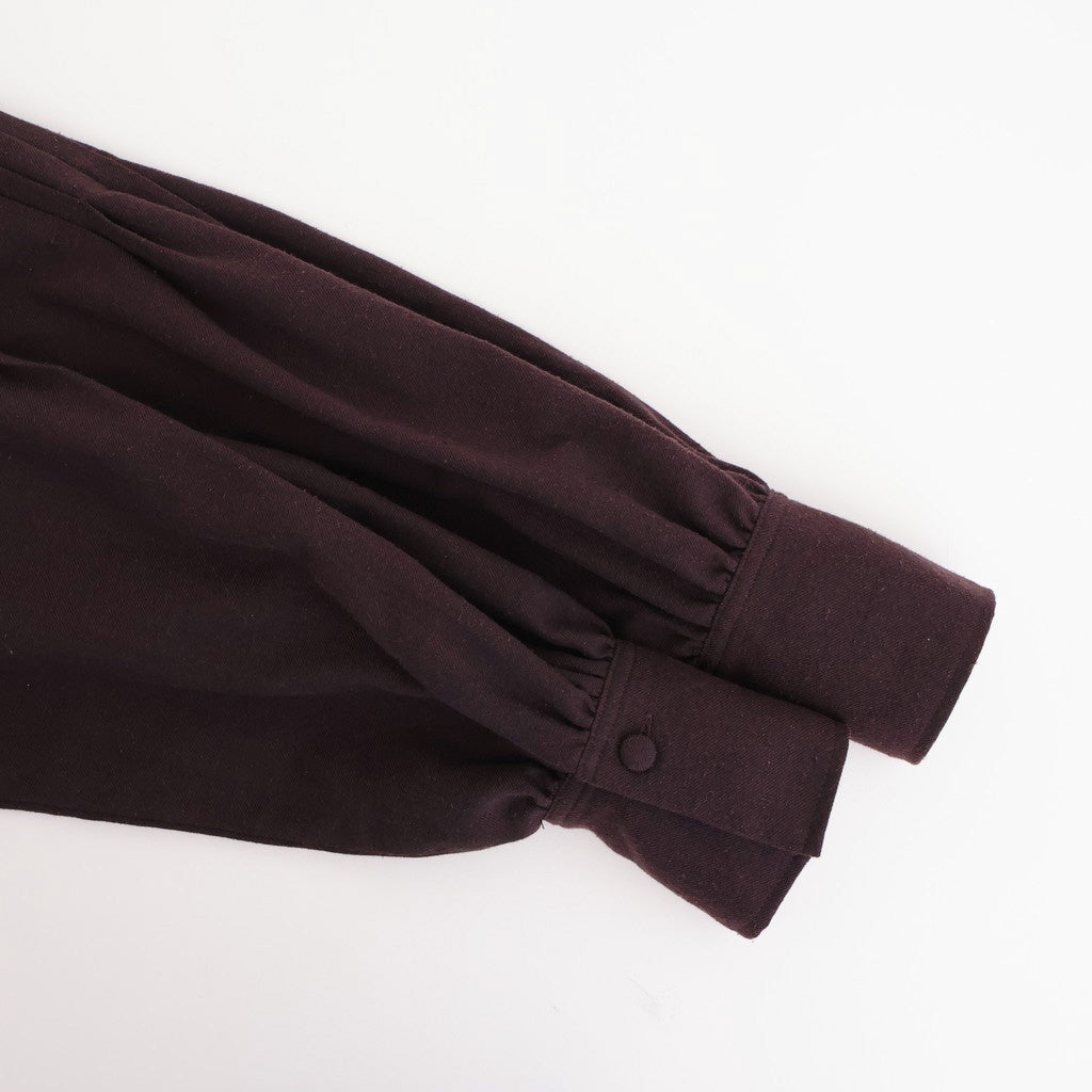 冬の肖像 Square Neck tucked dress #bordeaux [TLF-126-op006-cst]