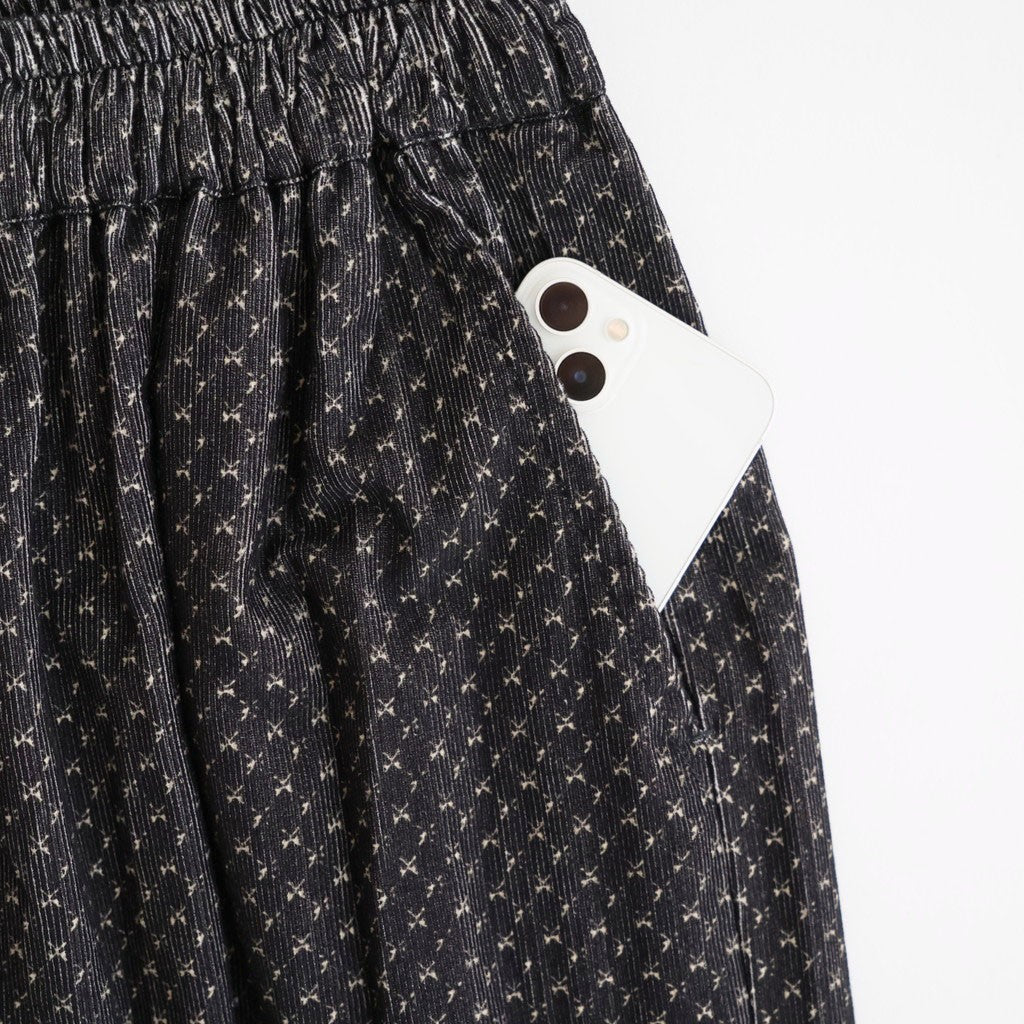 MINI CORDUROY CROSSHATCH PRINT EASY PANTS #3991 NVY (NAVY/IVORY) [NSL26584]