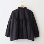 40s POPLIN PLAIN FRILL COLLAR SHIRT #9900 BLACK [NSL25542]