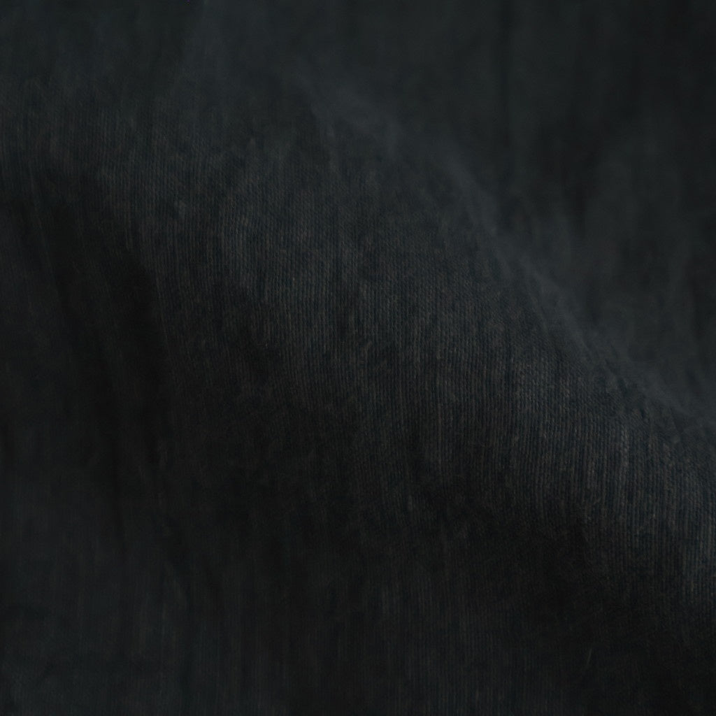 60s AUTOLOOM LINEN/COTTON PLAIN OVERDYE GATHERED SKIRT #9900 BLACK [INMDS26012D]