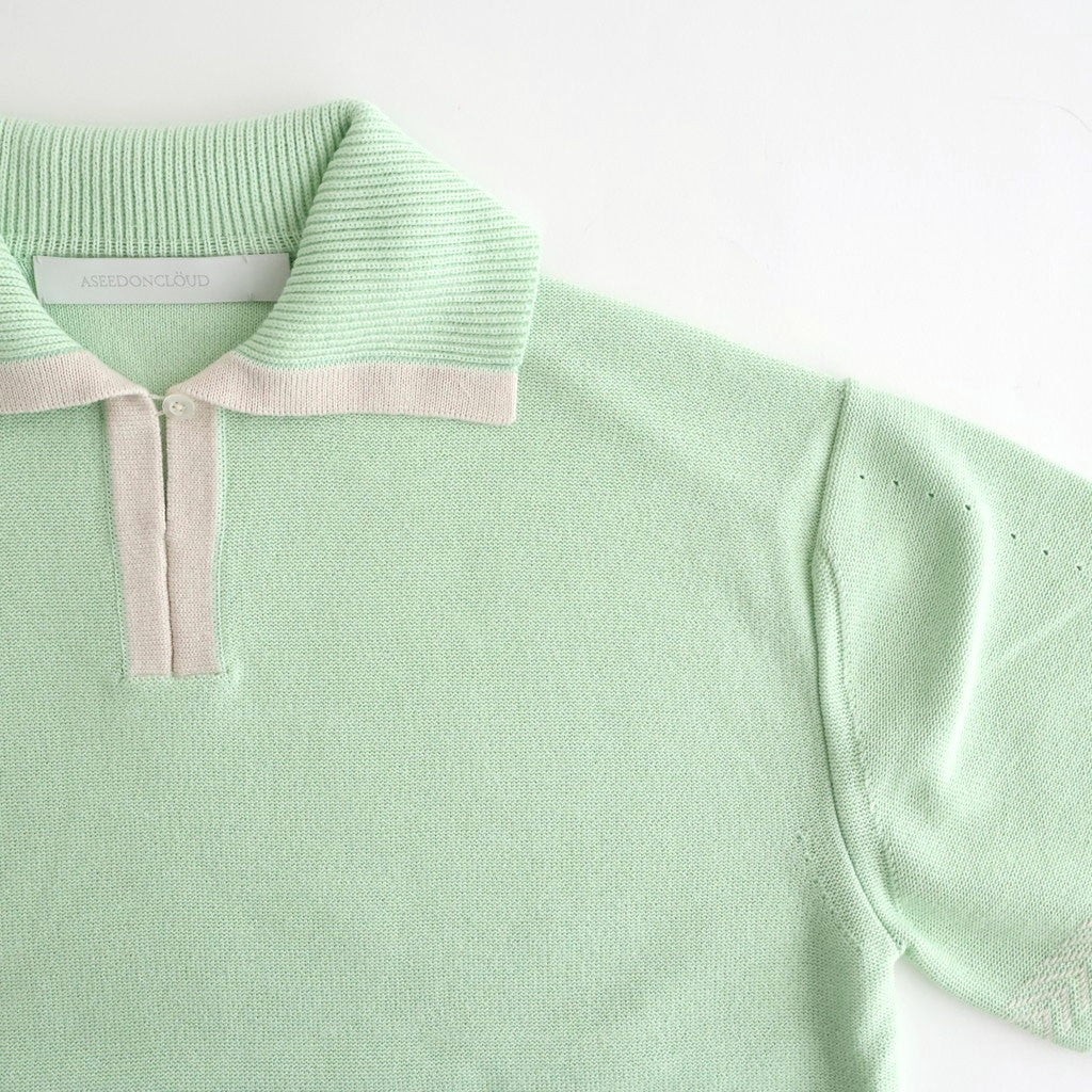Kafusho Polo Knit #Pale green [261808]