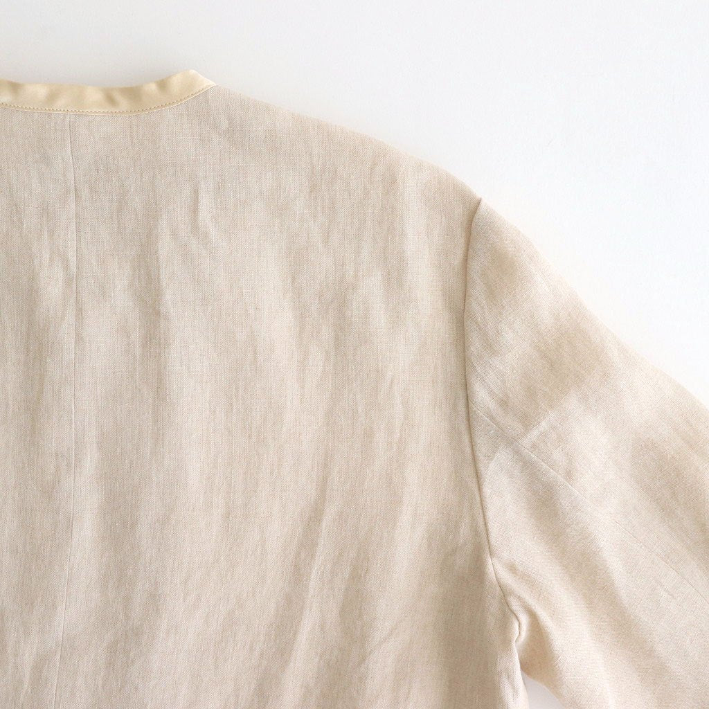 DENSELY LINEN TRIMING BOLERO #Antique White [no.7311]
