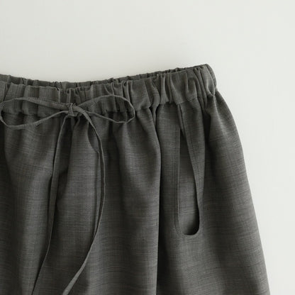輝かしい影 Elastic waist wrap pants #Gray [TLF-225-pa004-em]