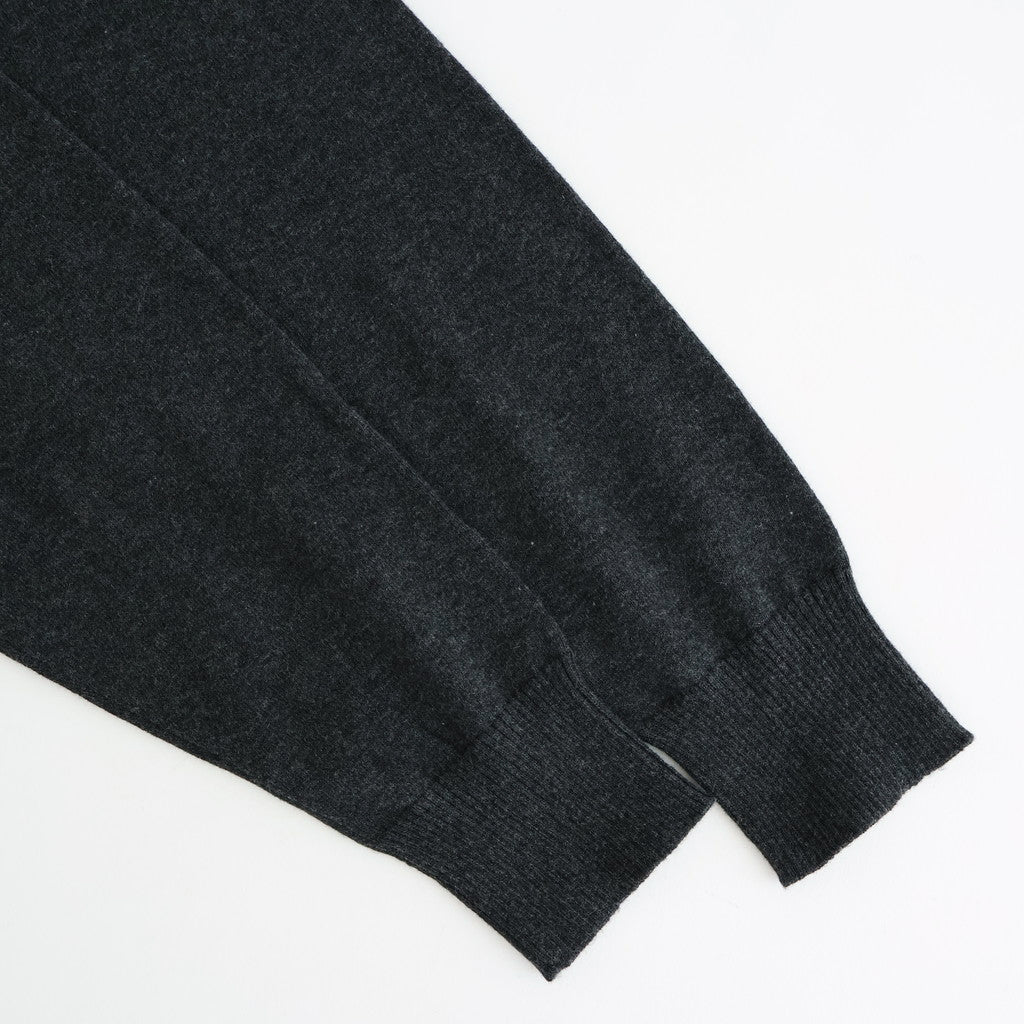14GG 2PLY PLAIN STITCH COTTON/WOOL/CASHMERE V-NECK CARDIGAN #9800 CHARCOAL [GNSL25531]