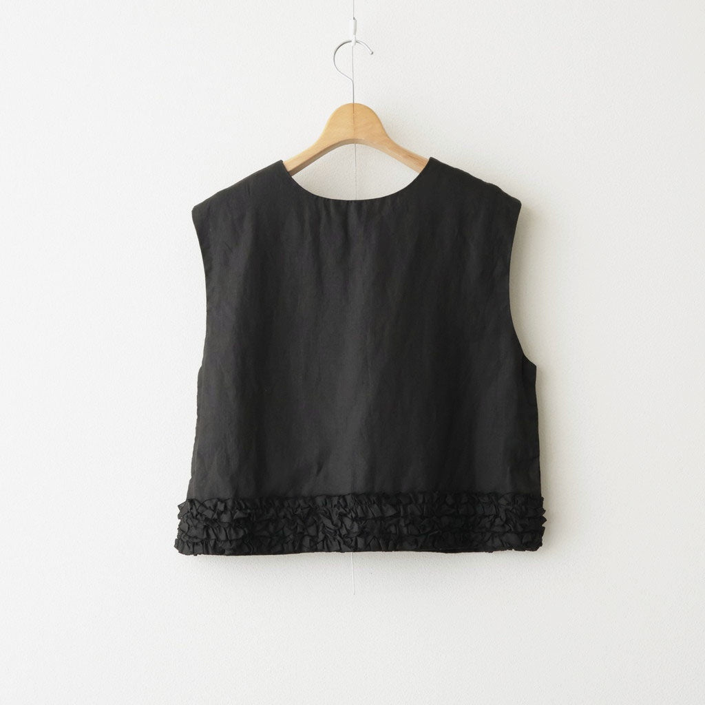 L.G.D. FRILL DECORATION BUTTON BIB #Black [no.8223]