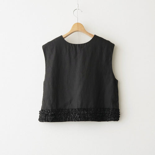 L.G.D. FRILL DECORATION BUTTON BIB #Black [no.8223]
