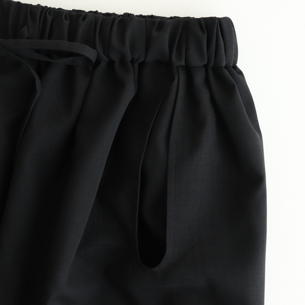 輝かしい影 Elastic waist wrap pants #Black [TLF-225-pa004-em]
