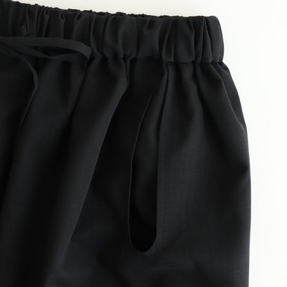 輝かしい影 Elastic waist wrap pants #Black [TLF-225-pa004-em]