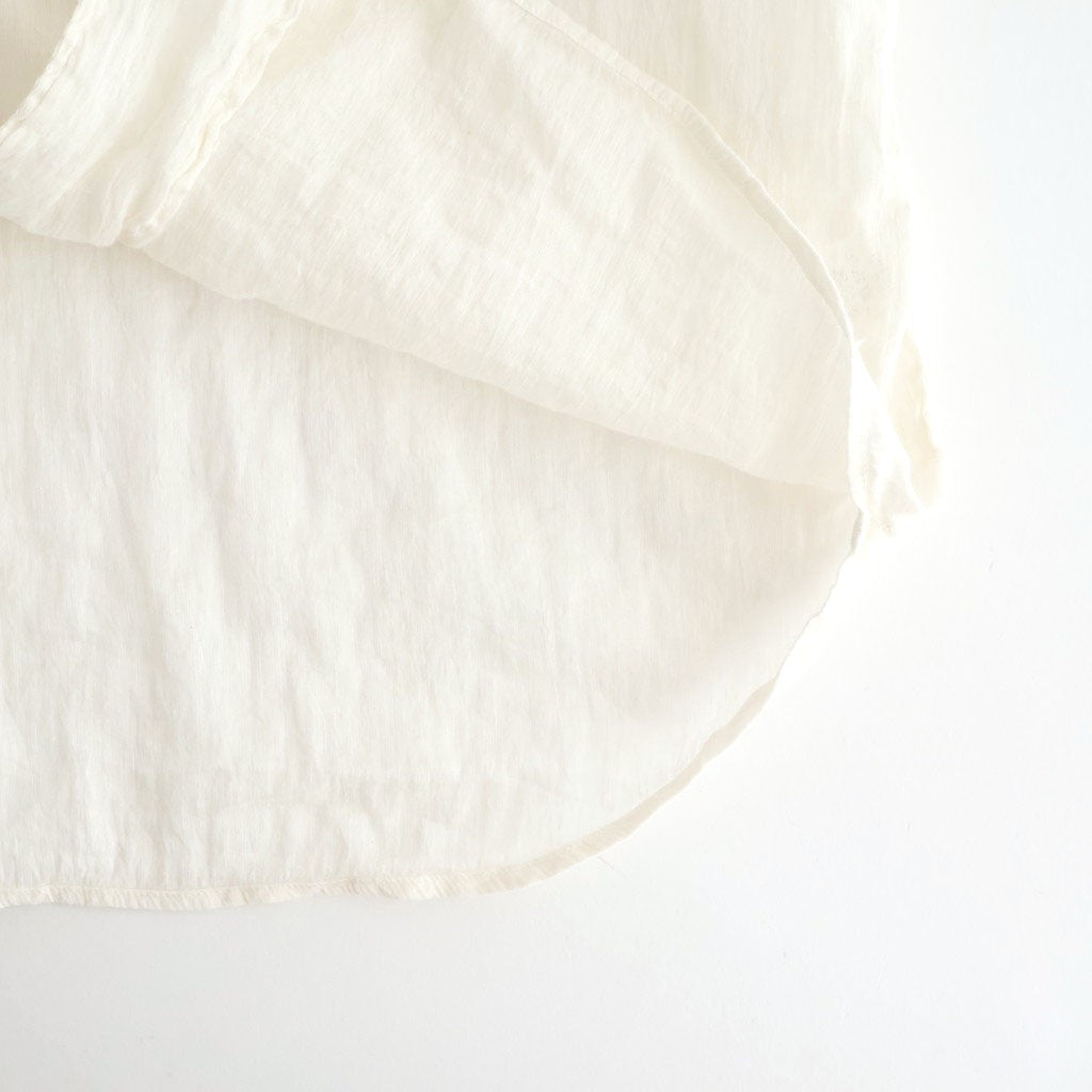 AUTO LOOM LINEN/COTTON PLAIN OVERDYE OPEN COLLAR S/SL SHIRTS #9000 WHITE(WASHED) [IMDSH2612LCD]