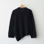 cotton & silk slub yarn bottle-neck P/O #black [WXSP-UW125]