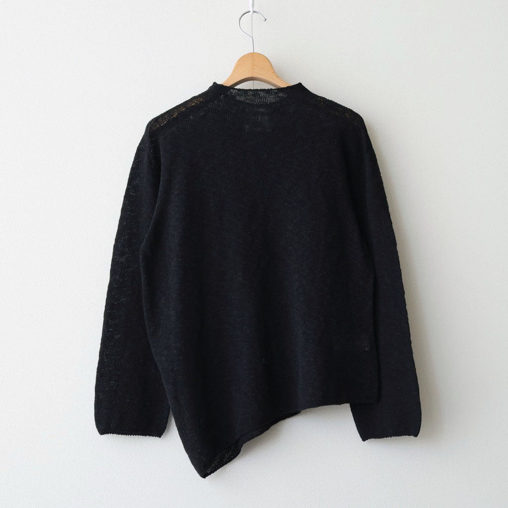 cotton & silk slub yarn bottle-neck P/O #black [WXSP-UW125]