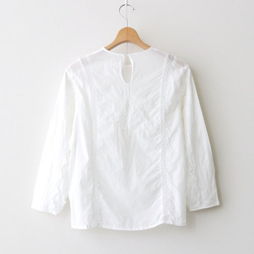 波紋の仕事：Box sleeves blouse #off white [11261-04107]