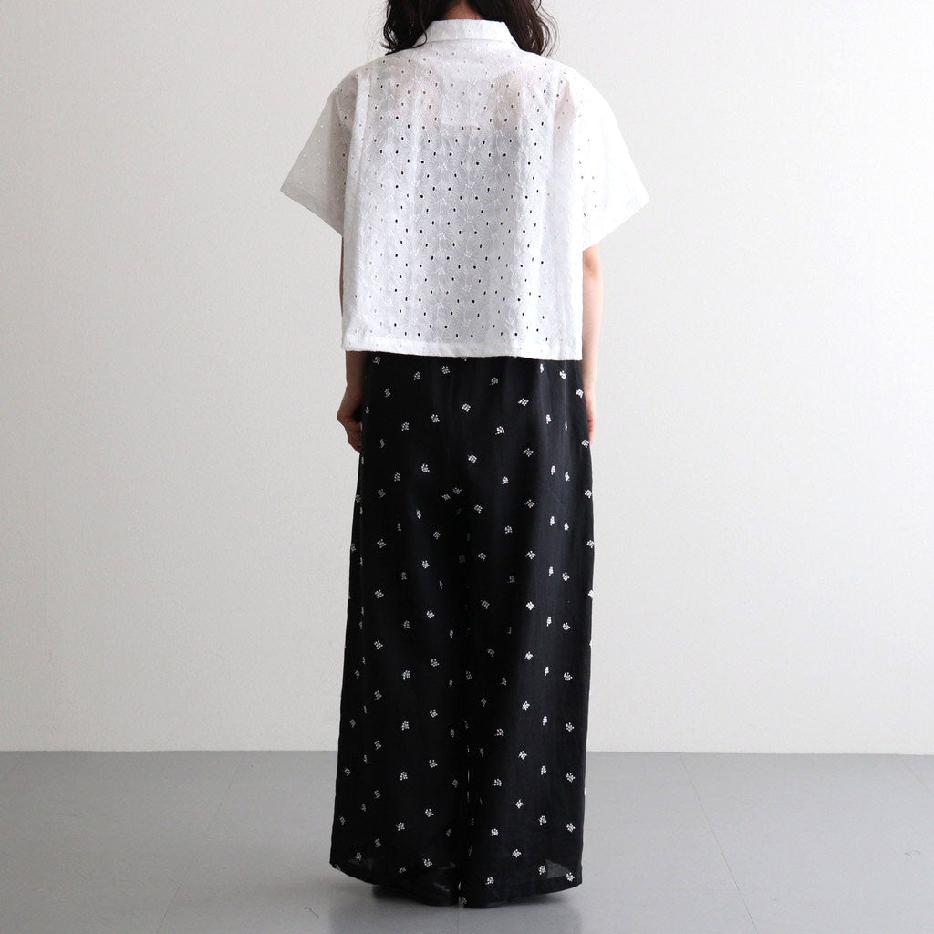 ⼼の花苑 Open-collar cropped overshirt #white [TLF-226-SH007-ec]
