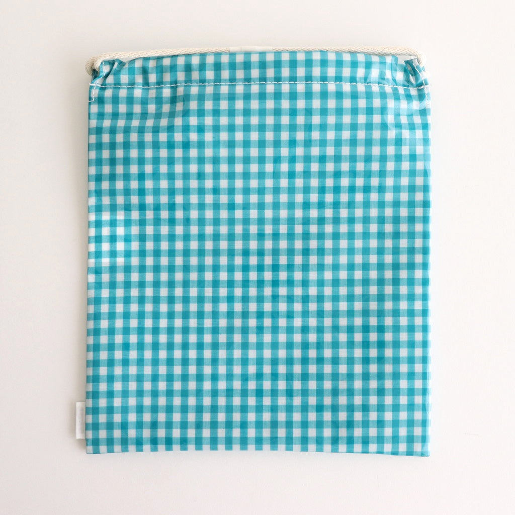 Drawstring bag #GINGHAM TEAL [TMB-1863H]