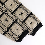 Blocked-Jacquard Jacket #Beige [oni056]
