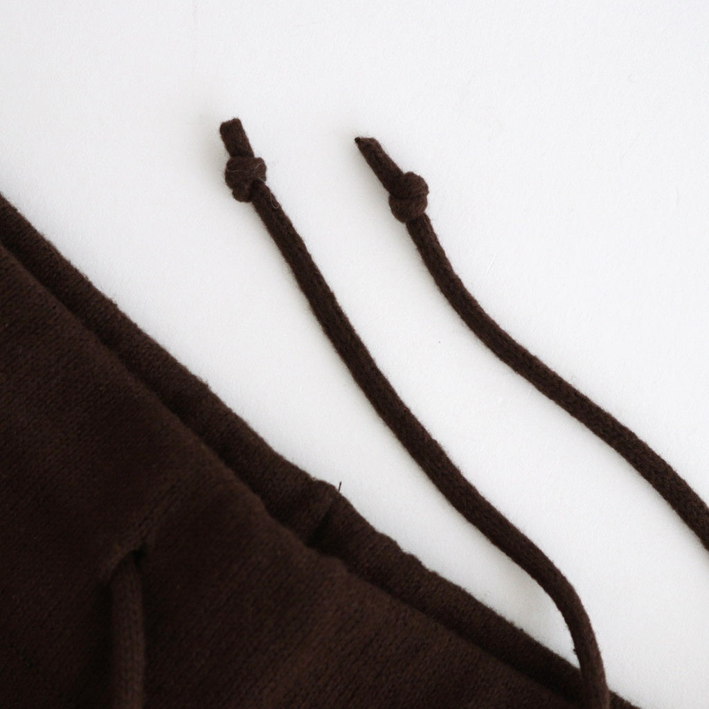 brushed silk cotton wide straight pants #dark brown [WVFL-UW103]