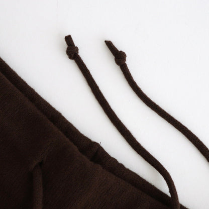 brushed silk cotton wide straight pants #dark brown [WVFL-UW103]