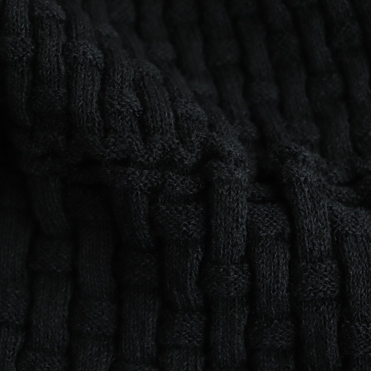 Cotton-boucle Basket Skirt #Black [oni052]