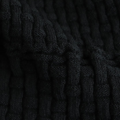 Cotton-boucle Basket Skirt #Black [oni052]