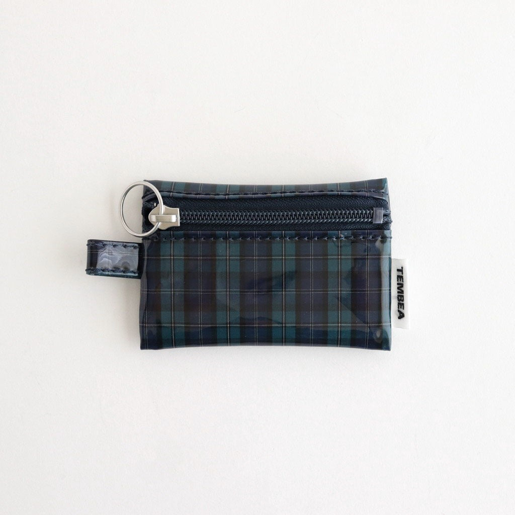 FLAT POUCH MINI #CHECK NAVY [TMB-2352A]
