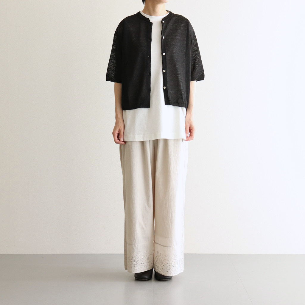Fesca Linen Knit No Collared #Black [A232251TK766]