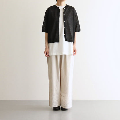 Fesca Linen Knit No Collared #Black [A232251TK766]