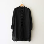 G.D COTTON SILK STAND COLLAR LONG SHIRT #Black [no.7366]