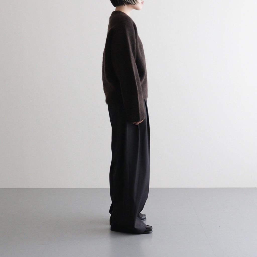 stretch superkid mohair crew-neck P/O #dark brown [WVFL-UW114]