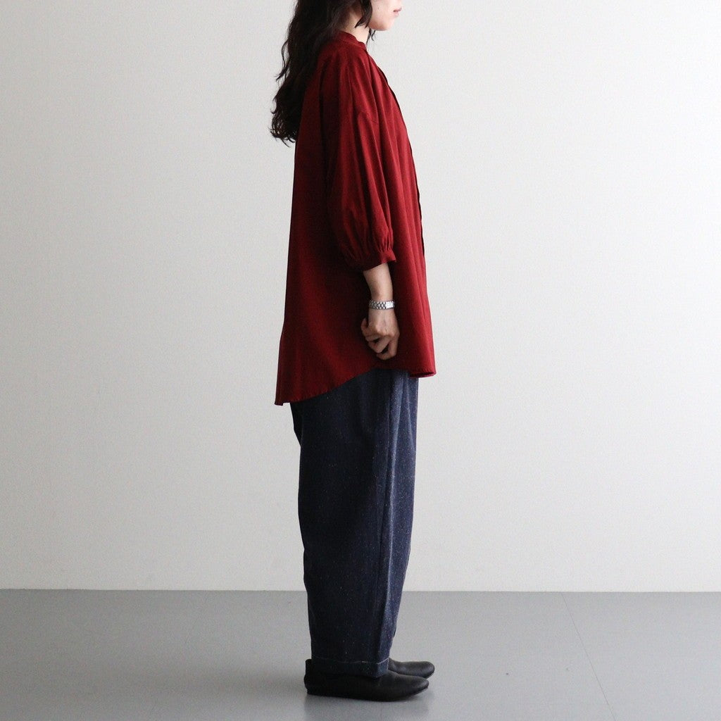 沈黙の音色 Flared blouse #Bordeaux [26F-SH001-CL]