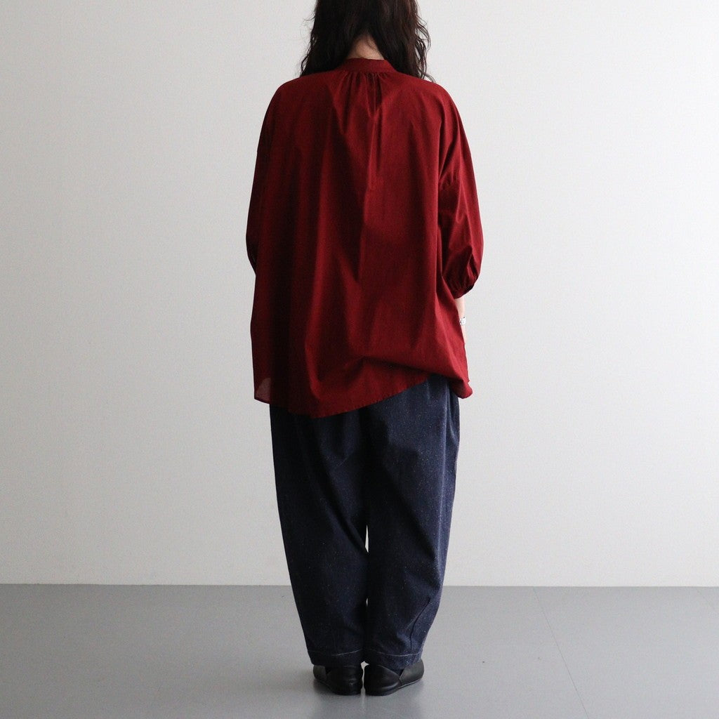 沈黙の音色 Flared blouse #Bordeaux [26F-SH001-CL]