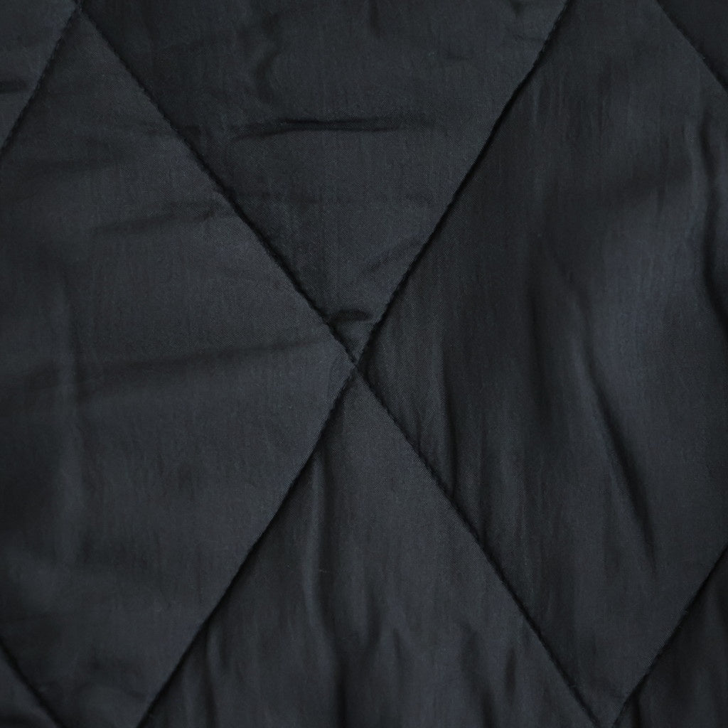 BANGALORE SILK PLAIN PADDED NO COLLAR DOUBLE COAT #9900 BLACK [NMDS26552]