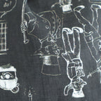 GRAFFITI DRAWSTRING BAG (L) #Black [no.7959]