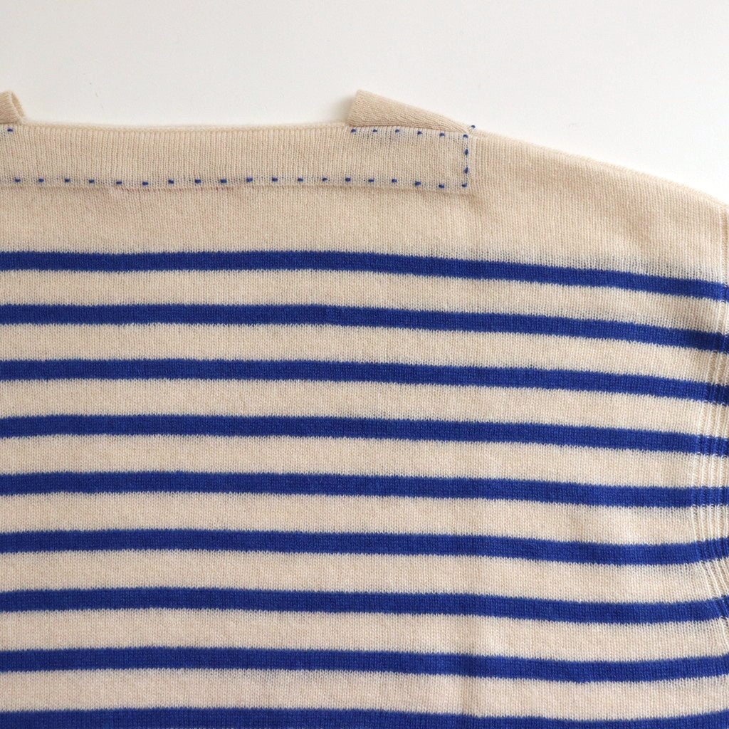 maison de montage / Basque Pullover #ivory / blue [mdm01-07]