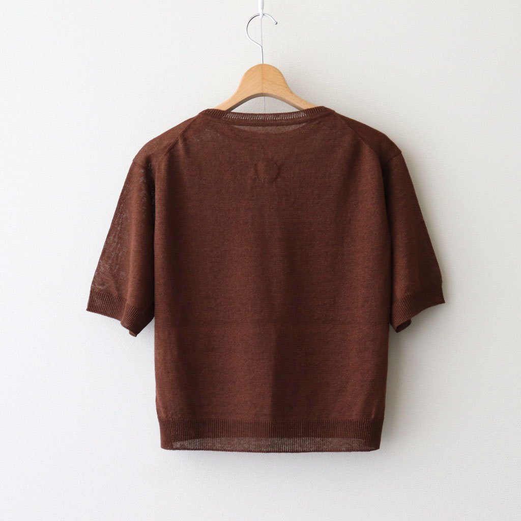 Jenner Linen Knit Crew #D.brown [A232251TK765]