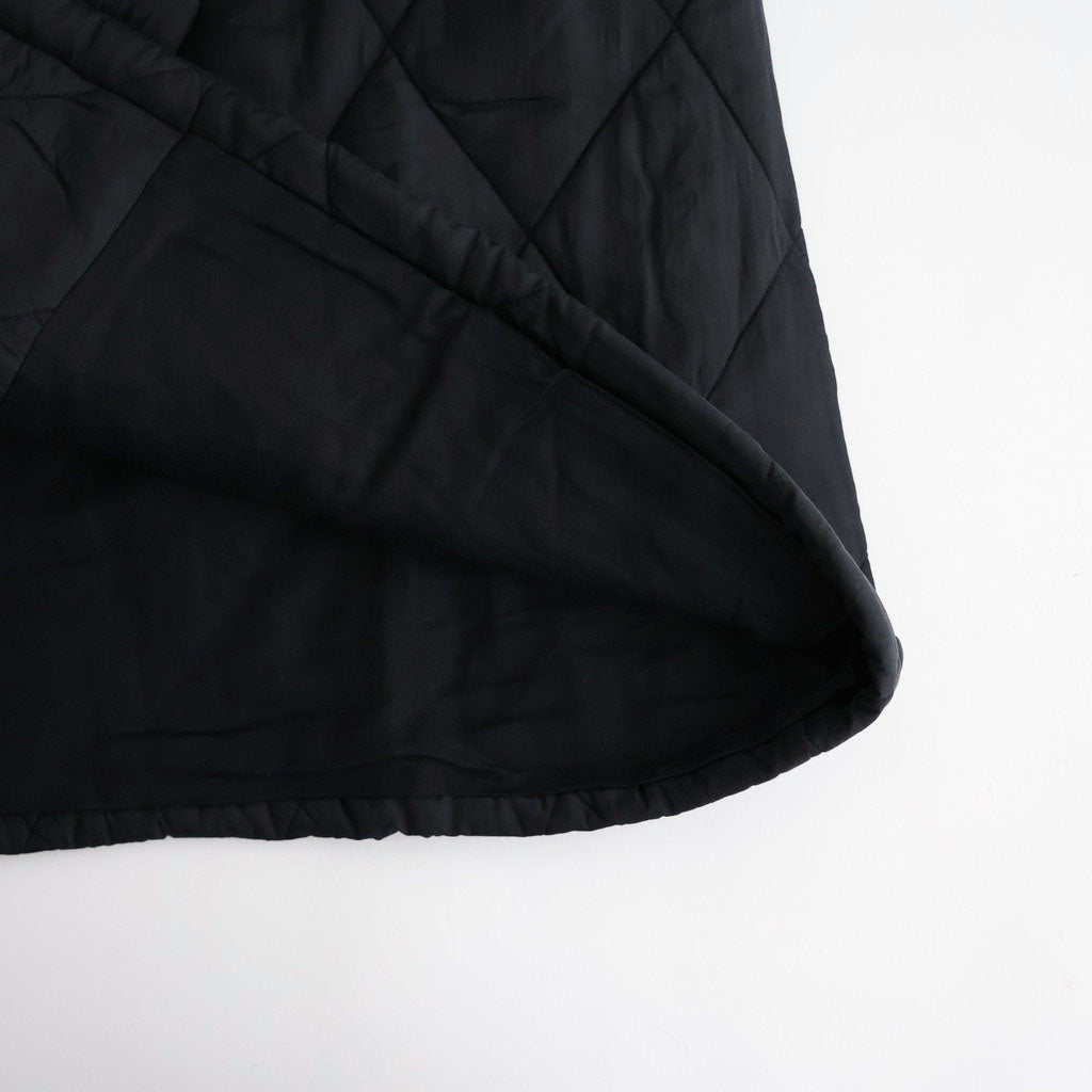 BANGALORE SILK PLAIN PADDED NO COLLAR DOUBLE COAT #9900 BLACK [NMDS26552]
