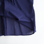 80s COTTON VOILE PLAIN BANDED COLLAR FRENCH/SL PINTUCK SHIRT #3800 NVY (BRIGHT NAVY) [NSL26022]