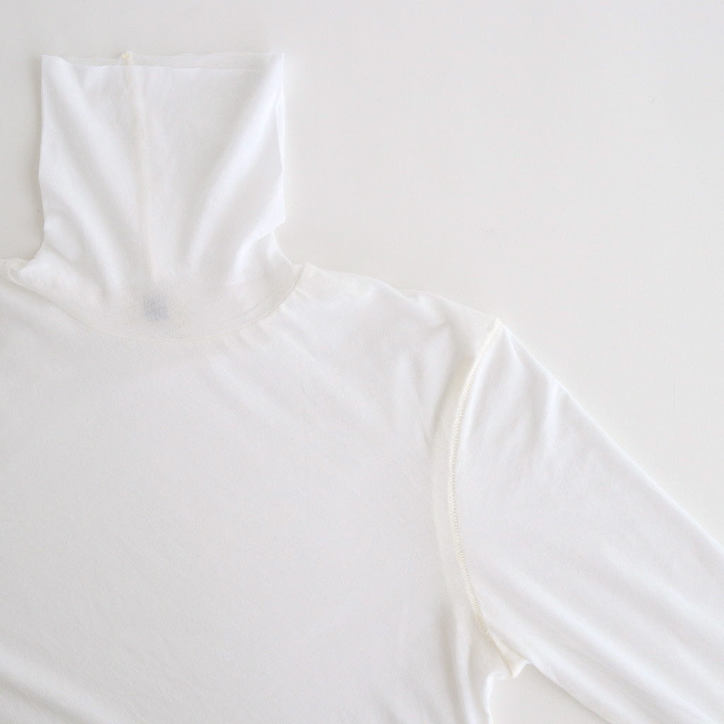 high twist cotton sheer jersey turtle-neck Tee #off white [WVFL-UW104]