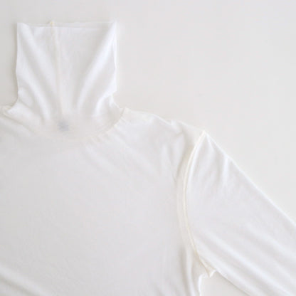 high twist cotton sheer jersey turtle-neck Tee #off white [WVFL-UW104]