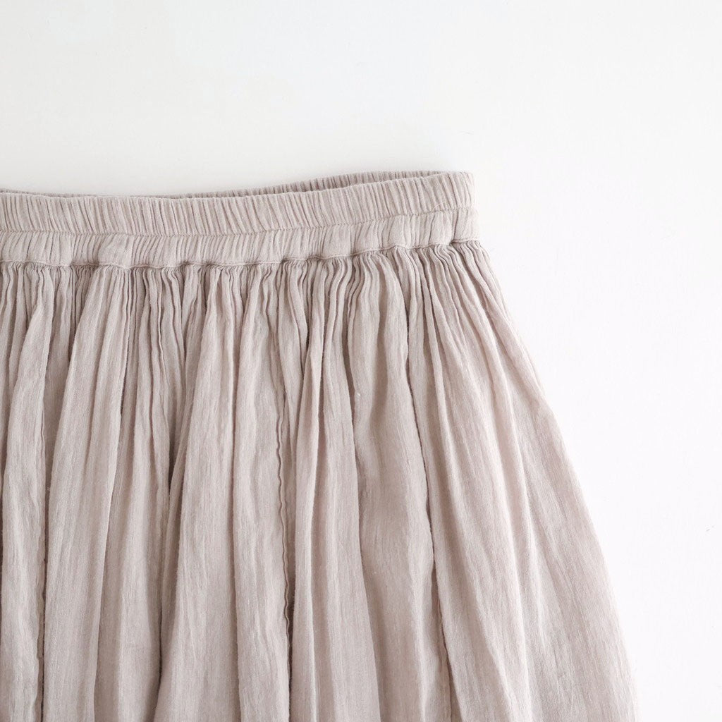 60s AUTOLOOM LINEN/COTTON PLAIN OVERDYE GATHERED SKIRT #940D D.GREY [INMDS26012D]