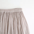 60s AUTOLOOM LINEN/COTTON PLAIN OVERDYE GATHERED SKIRT #940D D.GREY [INMDS26012D]