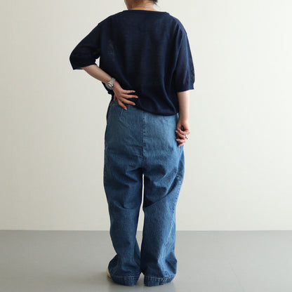 TUCK DENIM WIDE PANTS （VINTAGE LIKE） #INDIGO [no.6675]