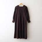 冬の肖像 Square Neck tucked dress #bordeaux [TLF-126-op006-cst]