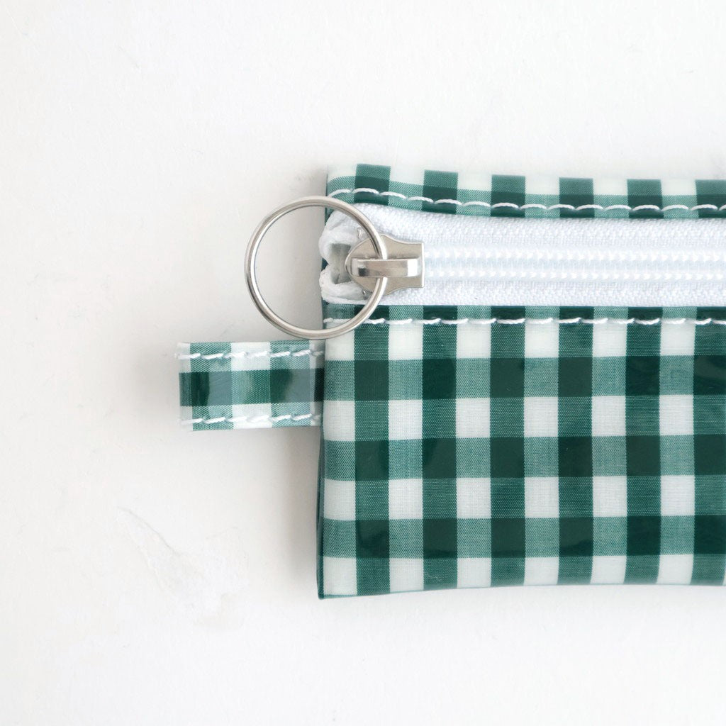 FLAT POUCH MINI #GINGHAM GREEN [TMB-2352A]
