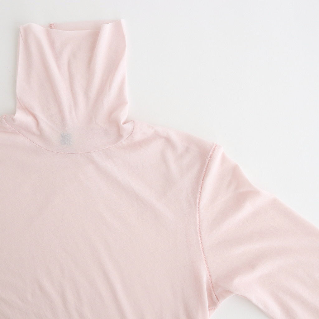 high twist cotton sheer jersey turtle-neck Tee #light pink [WVFL-UW104]