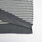 Stripe Long-sleeved Tee #Grey x Ecru [Oni068]