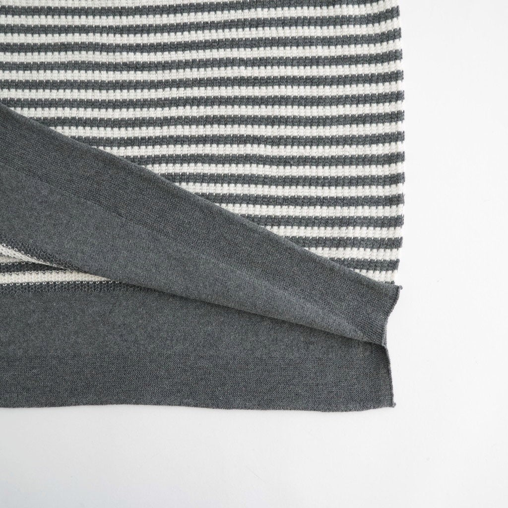Stripe Long-sleeved Tee #Grey x Ecru [Oni068]
