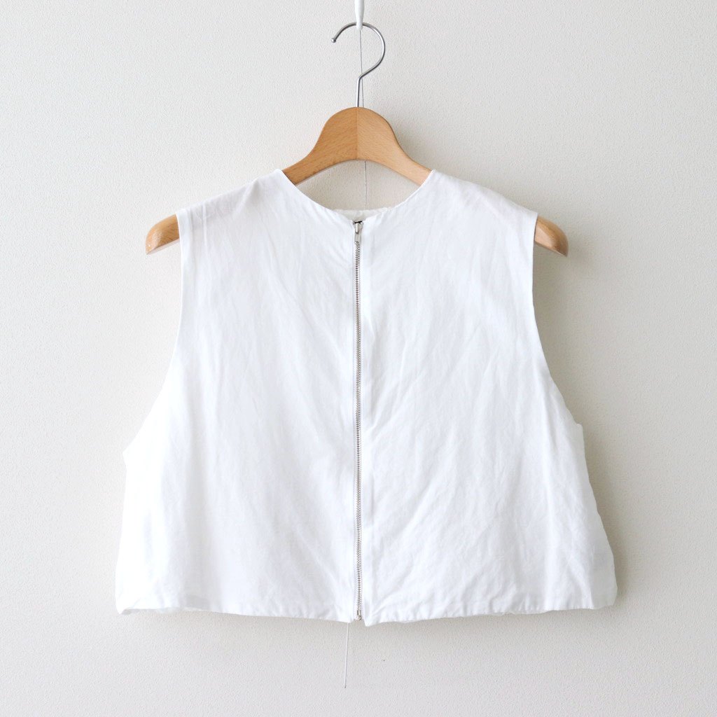 GARMENT DYE LAWN SHIRRING VEST #White [no.7521]