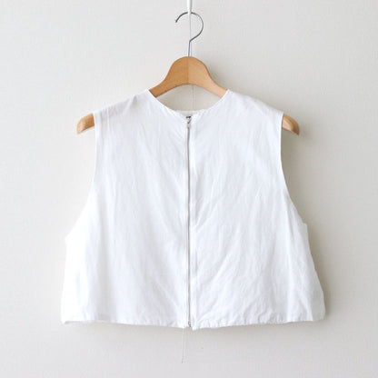 GARMENT DYE LAWN SHIRRING VEST #White [no.7521]