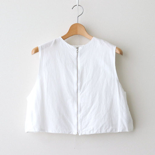 GARMENT DYE LAWN SHIRRING VEST #White [no.7521]